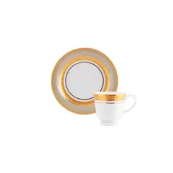 Xícara Café com Pires Porcelana Schmidt - Dec. Topazio Imperial 2442