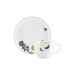 Xicara Chá 200ml Com Pires Porcelana Schmidt - Dec. Hippie Chic 2439