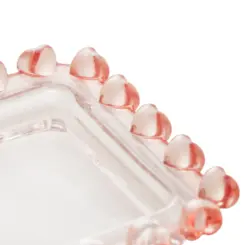Mini Travessa 10,5cm Retangular de Cristal Coração - Lyor
