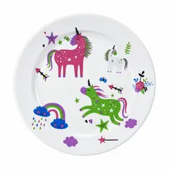Prato Sobremesa Porcelana Schmidt - Dec. Unicornio E634