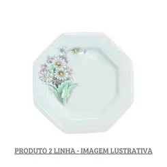 Prato Sobremesa Porcelana Schmidt - Dec. Margarida E650 2ª Linha