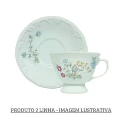 Xicara Chá Com Pires 200ml Porcelana Schmidt - Dec. Elsa E651 2° LINHA