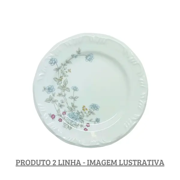 Prato Sobremesa Porcelana Schmidt - Dec. Elsa E651 2ª Linha