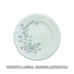 Prato Sobremesa Porcelana Schmidt - Dec. Elsa E651 2ª Linha