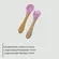 Dupla de Talheres de Madeira com Silicone Rosa