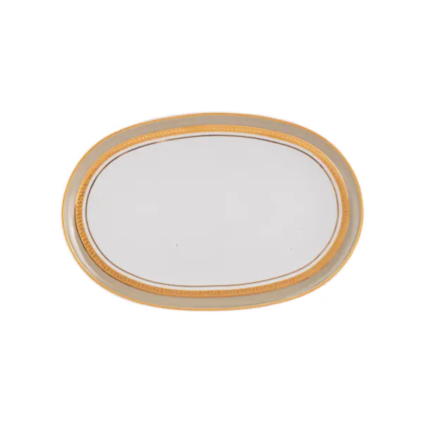 Travessa Rasa Oval 28cm Porcelana Schmidt - Dec. Topazio Imperial 2442