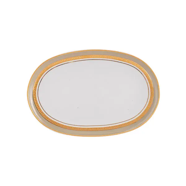 Travessa Rasa Oval 28cm Porcelana Schmidt - Dec. Topazio Imperial 2442