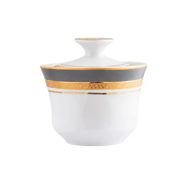 Açucareiro Porcelana Schmidt - Dec. Turmalina Cinza 2443