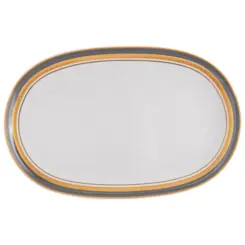 Travessa Rasa Oval 36cm Porcelana Schmidt - Dec. Turmalina Cinza 2443