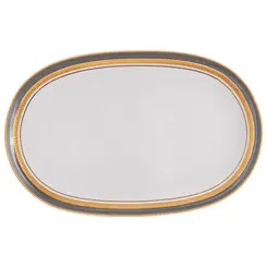 Travessa Rasa Oval 36cm Porcelana Schmidt - Dec. Turmalina Cinza 2443