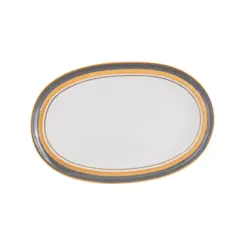 Travessa Rasa Oval 28cm Porcelana Schmidt - Dec. Turmalina Cinza 2443
