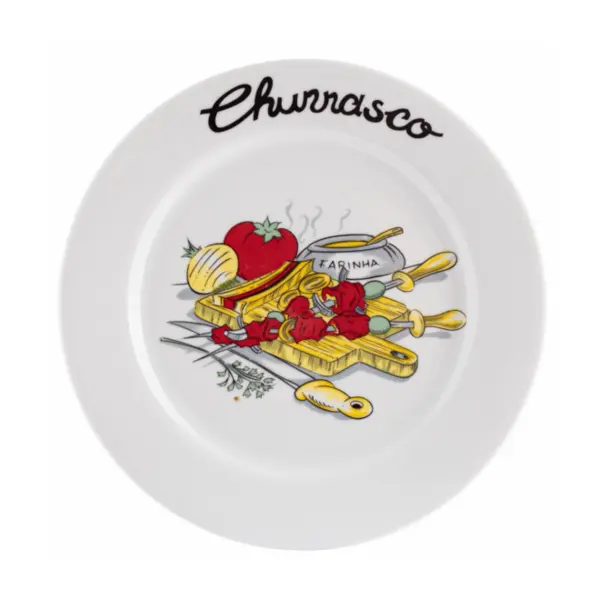 Prato Raso Porcelana Schmidt - Dec. Churrasco 2435