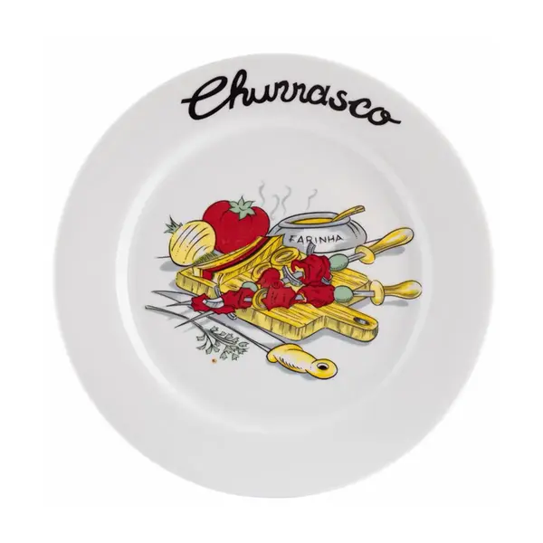 Prato Raso Porcelana Schmidt - Dec. Churrasco 2435