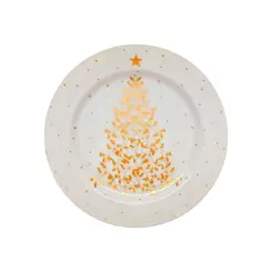 Prato Sobremesa Porcelana Schmidt - Dec. Pinheiro Natal N006