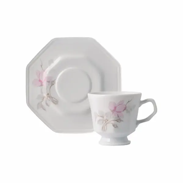 Xicara Chá com Pires Porcelana Schmidt - Dec. Maresias Prisma 2405