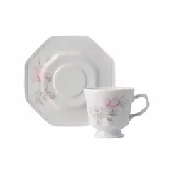 Xicara Chá com Pires Porcelana Schmidt - Dec. Maresias Prisma 2405