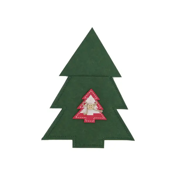 Porta Talher Feltro Arvore 23cm Verde - Cromus