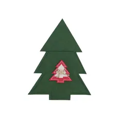 Porta Talher Feltro Arvore 23cm Verde - Cromus