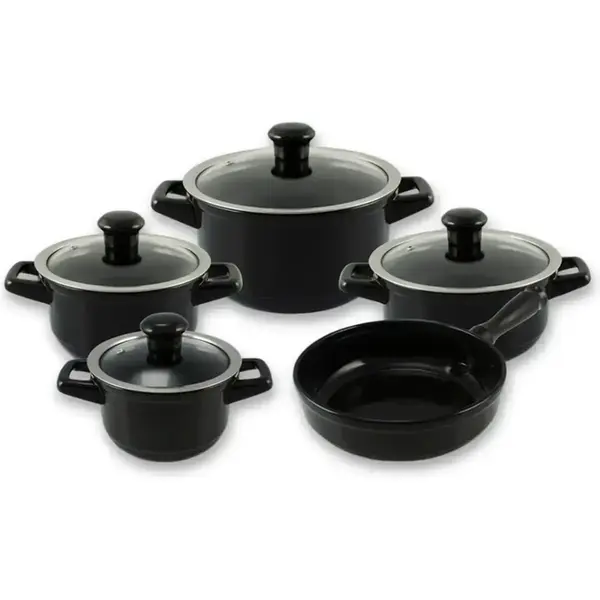 Conjunto 5 Panelas de Cerâmica Duo Smart Preto