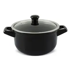Panela de Cerâmica Duo Preta com Tampa de Vidro