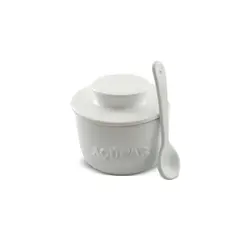Açucareiro de Cerâmica com Colher Branco