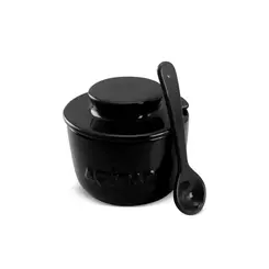 Açucareiro de Cerâmica com Colher Preto