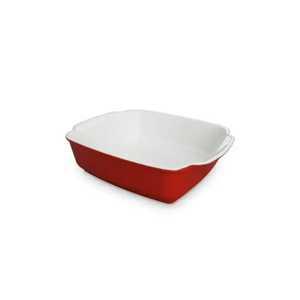 Travessa de Cerâmica Gusto Vermelho/Branco