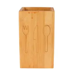 Suporte de Bambu para Talheres 9x15cm - Ponto da Porcelana