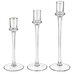 Conjunto com 3 Castiçais para Velas Altas