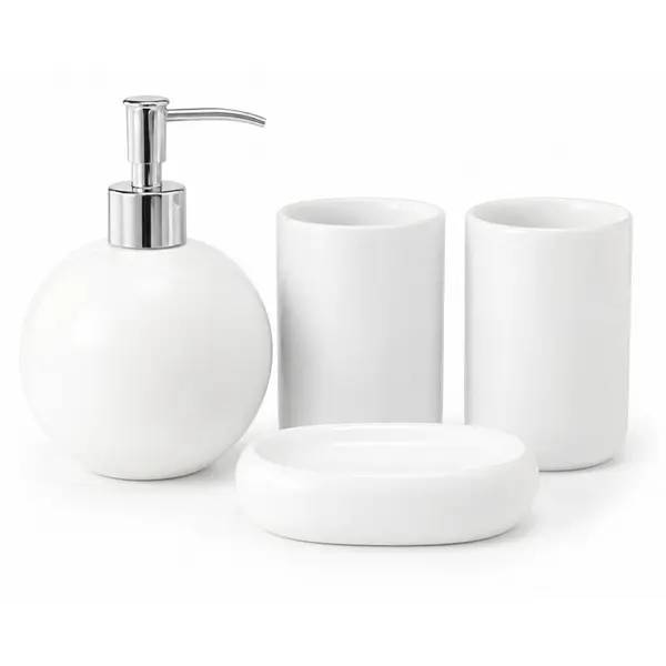 Kit De Banheiro De Ceramica 4 Peças - Ponto da Porcelana