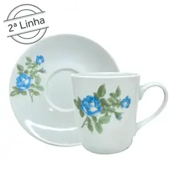 Caneca com Pires Porcelana Schmidt - Dec. R016 2ª Linha
