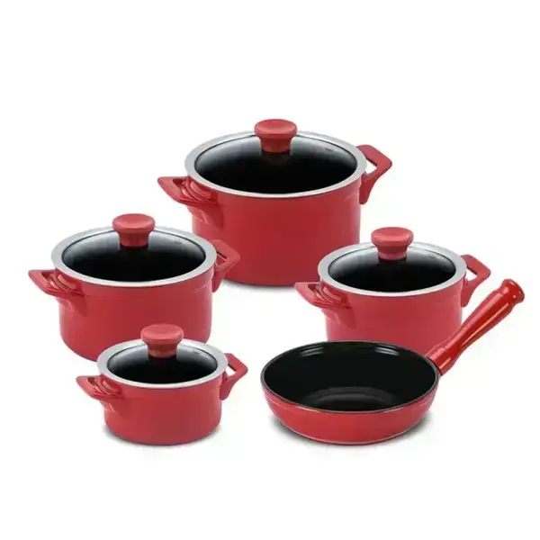 Conjunto 5 Panelas de Cerâmica Clear Pomodoro