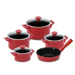 Conjunto 5 Panelas de Cerâmica Clear Pomodoro
