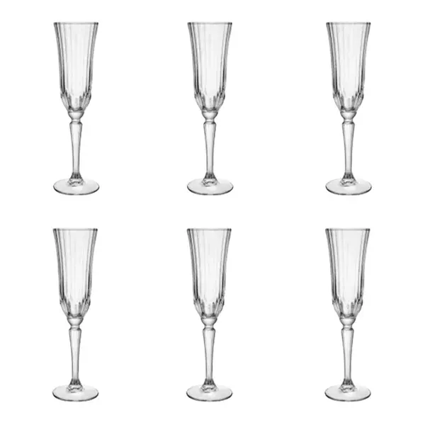 Conjunto com 6 Taças de Champanhe de Cristal Ecológico Belle Jour