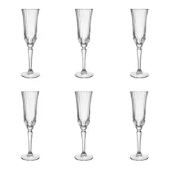 Conjunto com 6 Taças de Champanhe de Cristal Ecológico Belle Jour
