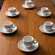Conjunto com 6 Xícaras Café com Pires Porcelana Schmidt - Dec. Concreto 2383