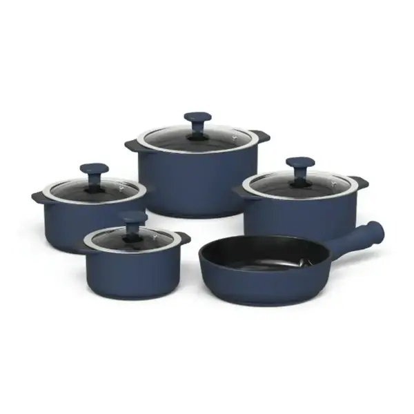 Conjunto 5 Panelas de Cerâmica Slim Índigo
