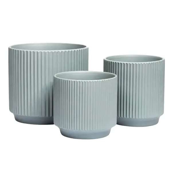 Jogo 3 Vasos Decorativos 20,6cm em Ceramica - Ponto da Porcelana