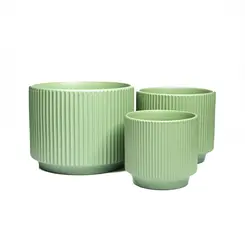 Jogo 3 Vasos Decorativos 20,6cm em Ceramica - Ponto da Porcelana