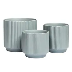 Jogo 3 Vasos Decorativos 20,6cm em Ceramica - Ponto da Porcelana