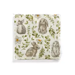 Guardanapo Coelho Cinza 20 Folhas 33cm - Ponto da Porcelana