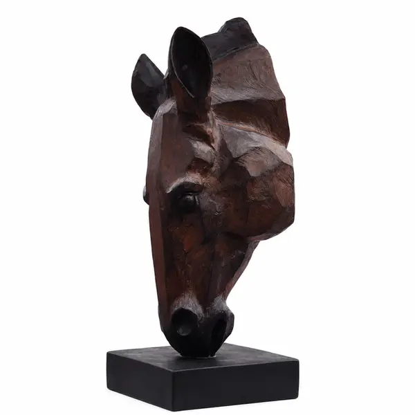 Escultura Decorativa Cabeça de Cavalo 40 cm