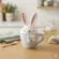 Caneca Decorativa Pequena Coelho de Cerâmica com Tampa