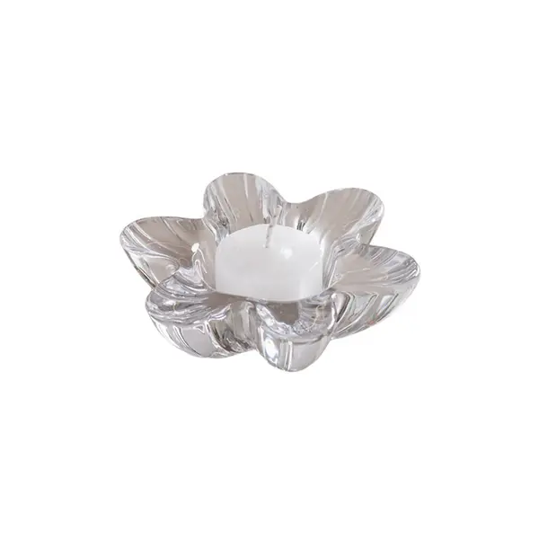 Porta-Vela em Vidro com Formato de Flor