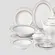 Aparelho de Jantar, Chá e Café 50 Peças em Porcelana Branca com Filete Dourado