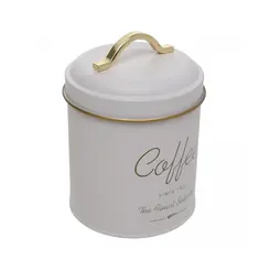 Lata Porta Café Decorativa e Alça Dourada