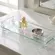 Bandeja Decorativa Retangular de Vidro com Pés