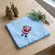 Kit 4 Guardanapo Bordado Santa Claus em Tecido Branco