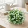 Mini Buquê Decorativo de Flores Brancas com Folhagem Verde