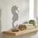 Escultura Decorativa Cavalo-Marinho em Metal Branco com Base em Madeira